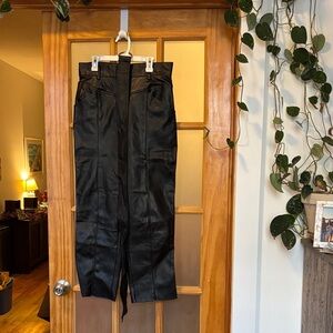 Black Faux Leather Pants